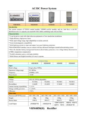 Rack Mount DC Power Supply System 30A - 600A Telecom DC Power Systems
