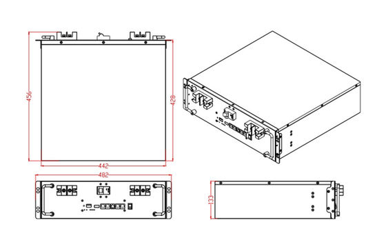 OEM 48V 100AH Lithium Iron Battery Rack Embedded Energy Storage Battery